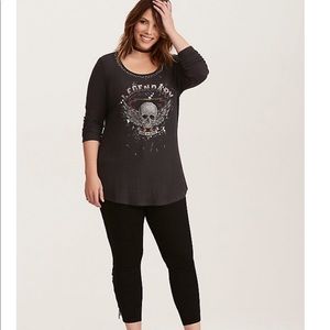 torrid Sweaters - LEGENDARY GRAPHIC STUDDED NECK WAFFLE KNIT TUNIC torrid Sweaters - LEGENDARY GRAPHIC STUDDED NECK WAFFLE KNIT TUNIC